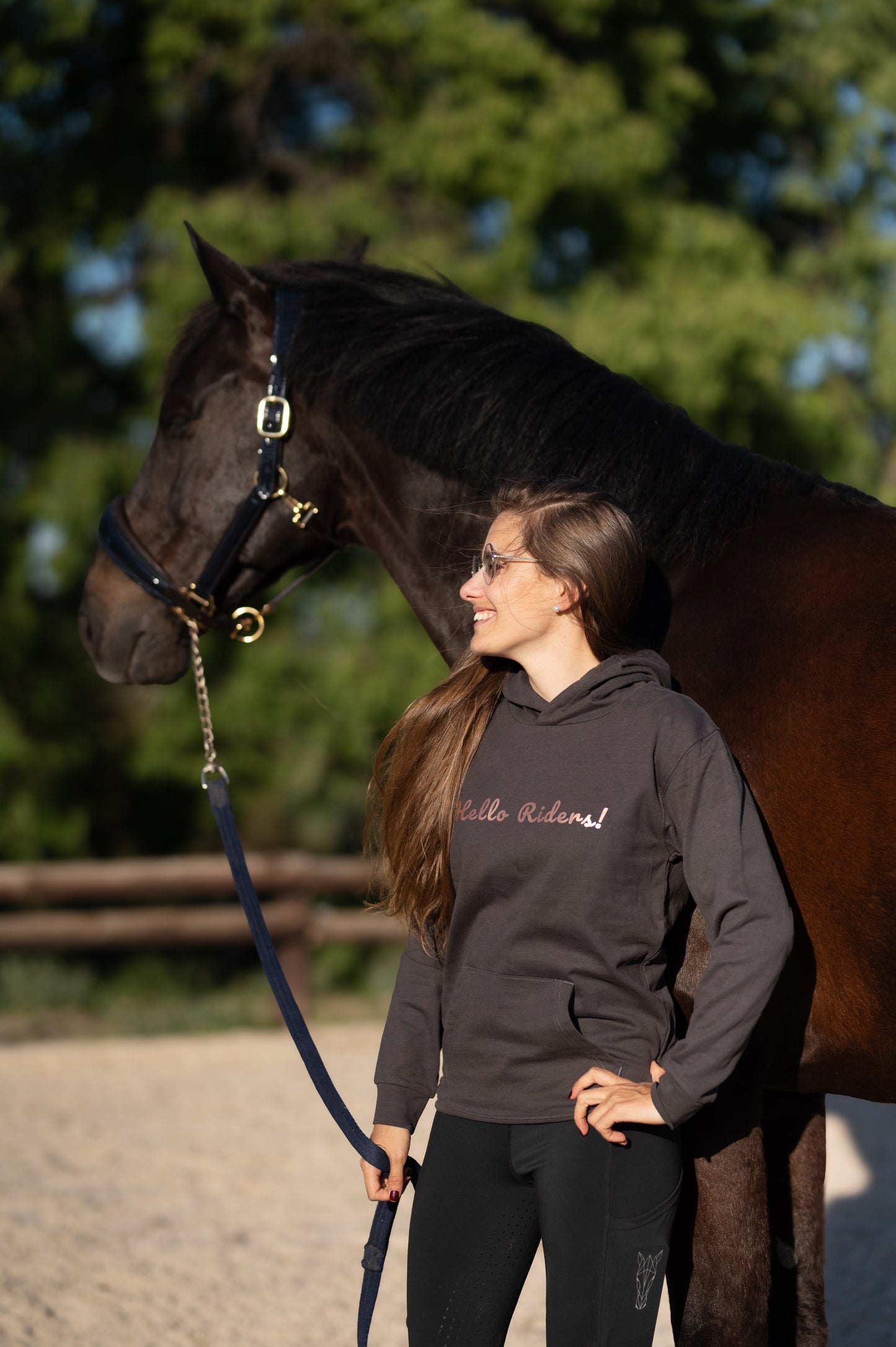 Sudadera “Hello Riders!” Grey – COR EQUESTRIAN